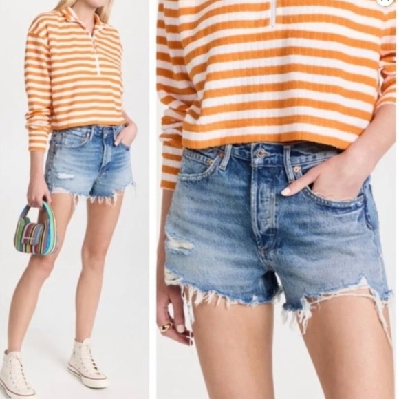 AGOLDE Parker Vintage Cut Off Denim Shorts – Swapmeet‎ – Size 25 - Picture 1 of 14